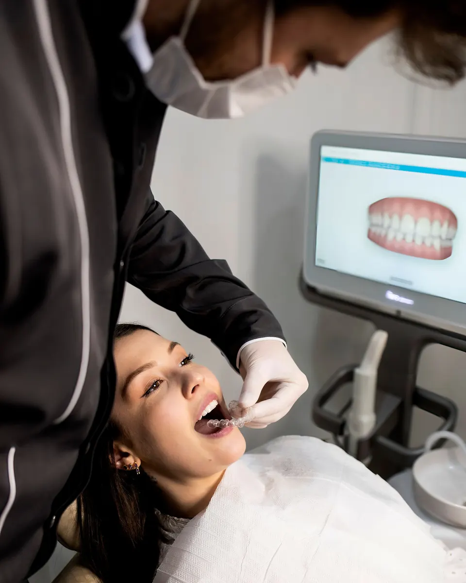 Orthodontist reviewing a treatment plan with a patient